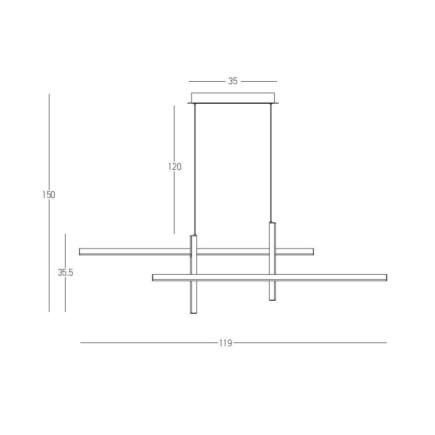 Zambelis 22022 - LED Димируем пендел LED/41W/230V златист