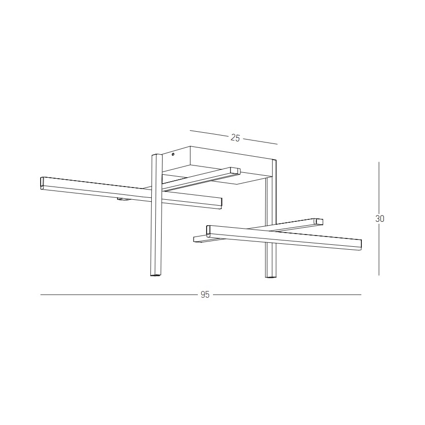 Zambelis 22027 - LED Димируем полилей за повърхностен монтаж LED/46W/230V черен