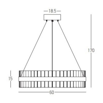 Zambelis 22039 - LED Димируем пендел LED/56W/230V златист