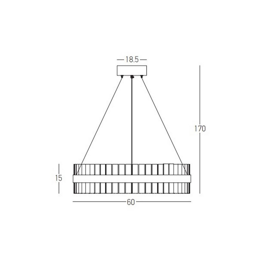 Zambelis 22039 - LED Димируем пендел LED/56W/230V златист