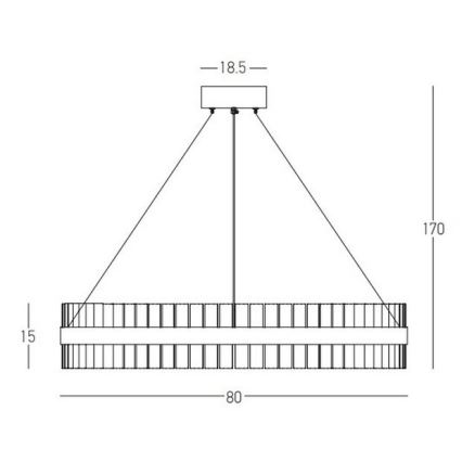 Zambelis 22040 - LED Димируем пендел LED/68W/230V златист