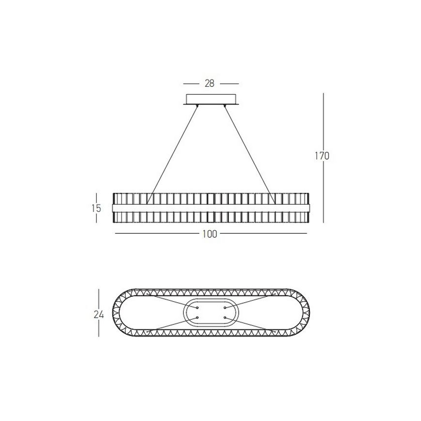 Zambelis 22041 - LED Димируем пендел LED/68W/230V златист