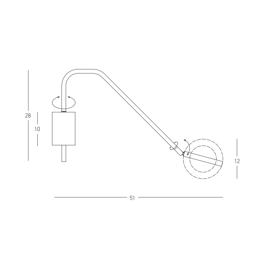 Zambelis 22042 - LED Димируем аплик LED/7W/230V черен