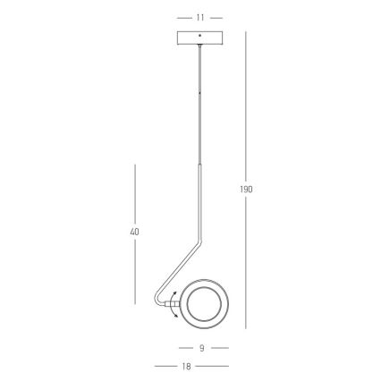 Zambelis 22044 - LED Димируем пендел LED/7W/230V CRI90 бял