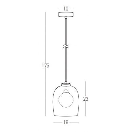 Zambelis 22051 - Полилей на кабел 1xG9/5W/230V, Ø 18 см, черен