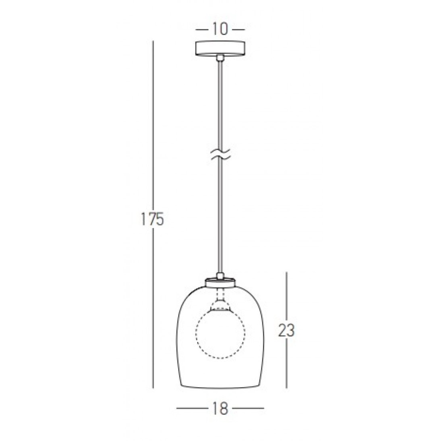 Zambelis 22051 - Полилей на кабел 1xG9/5W/230V, Ø 18 см, черен