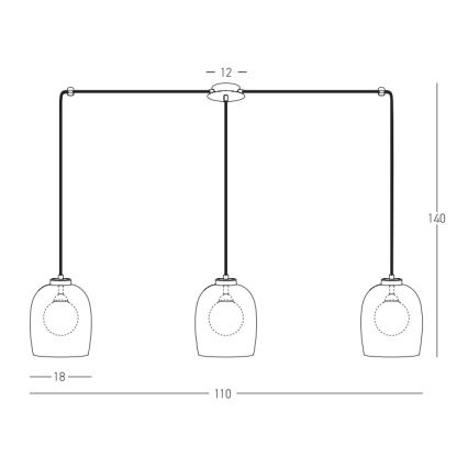 Zambelis 22146 - Пендел 3xG9/5W/230V паяк черен