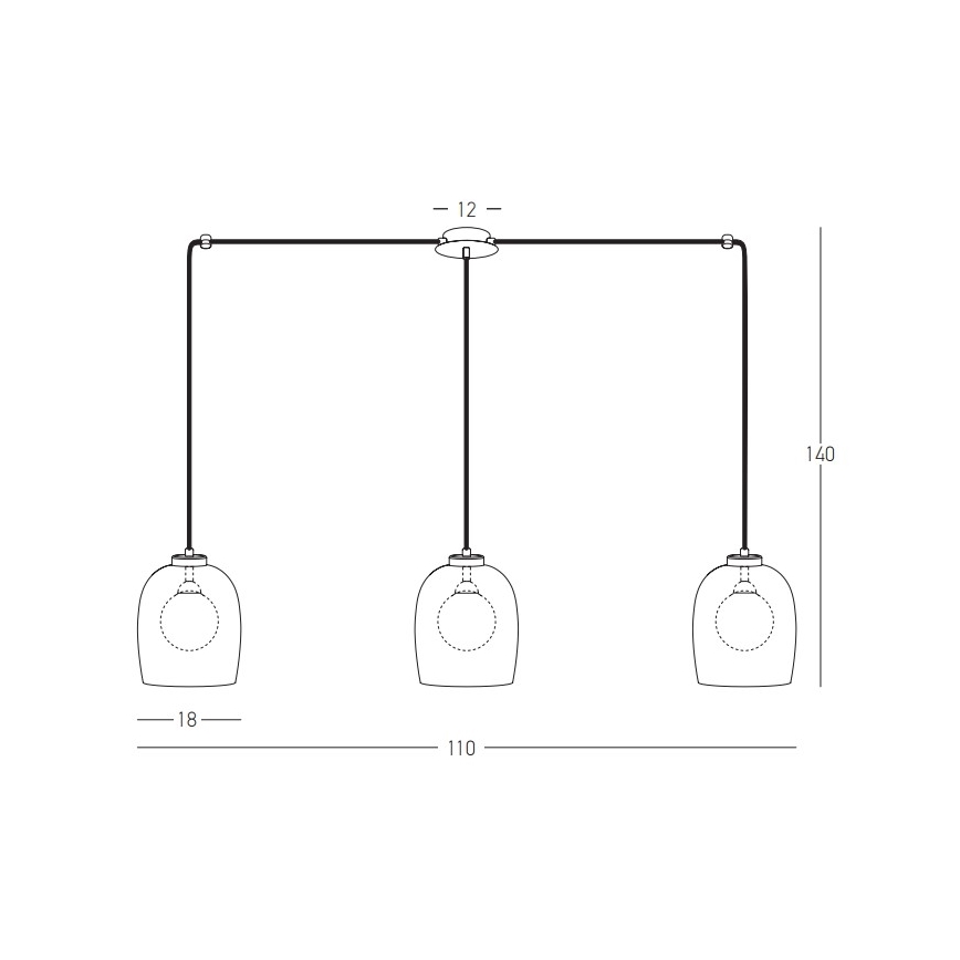 Zambelis 22146 - Пендел 3xG9/5W/230V паяк черен