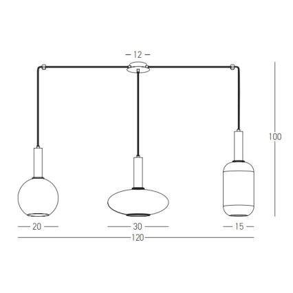 Zambelis 22151 - Пендел 3xE27/40W/230V паяк златист