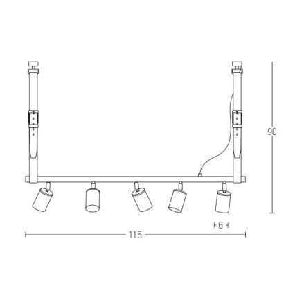 Zambelis 22224 - Пендел 5xGU10/25W/230V