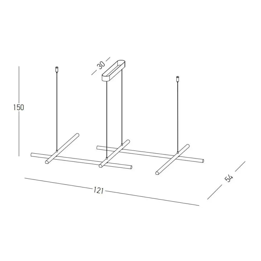 Zambelis 22244 - LED Димируем пендел LED/50W/230V черен