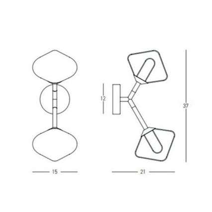 Zambelis 23022 - Аплик 2xG9/5W/230V златист