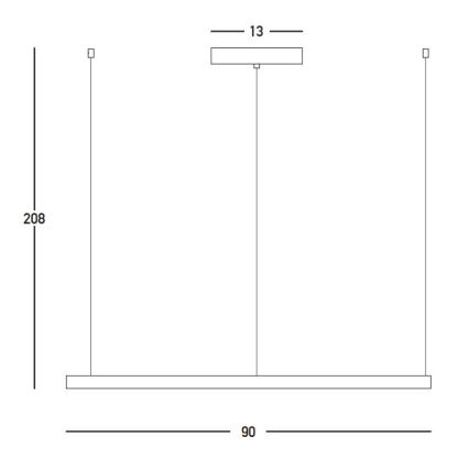 Zambelis 23034 - LED Димируем пендел LED/45W/230V 3000K Ø 90 см златист