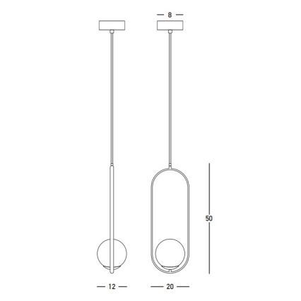Zambelis 23135 - Пендел 1xG9/7W/230V 12x20 см златист