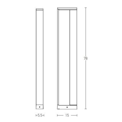 Zambelis E208 - LED Екстериорна лампа LED/10W/230V IP54 антрацит
