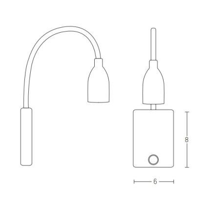 Zambelis H33 - LED Гъвкав малко лампа LED/3W/230V бял