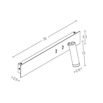 Zambelis H52 - LED Аплик LED/3W + LED/10W/230V бял