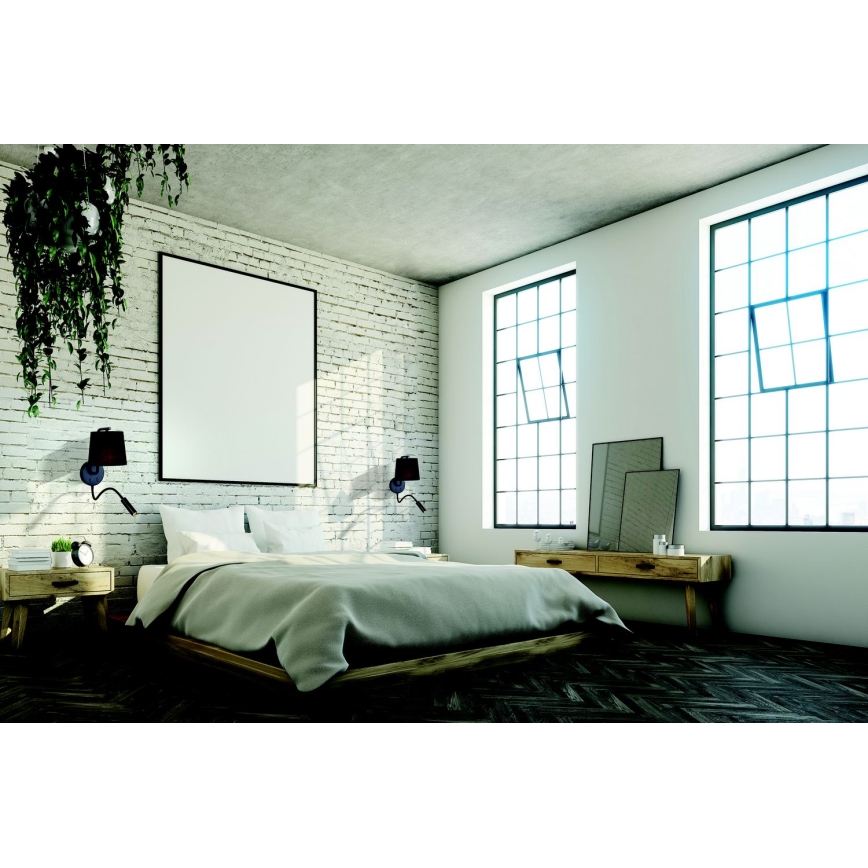 Zambelis H57 - LED гъвкаво осветително тяло LED/3W + 1xE27/40W/230V черно