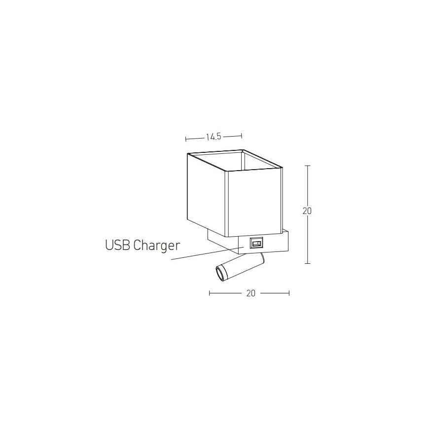 Zambelis H59 - LED Аплик LED/3W + 1xE27/40W/230V черен