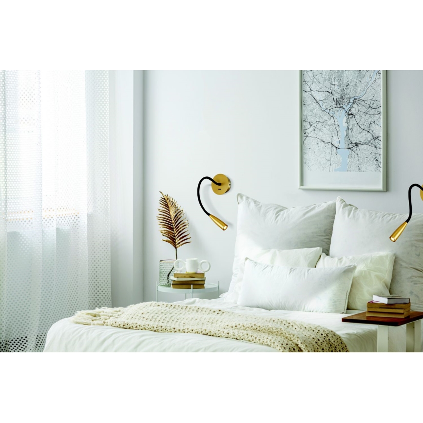 Zambelis H63 - LED гъвкава лампа LED/3W/230V месинг