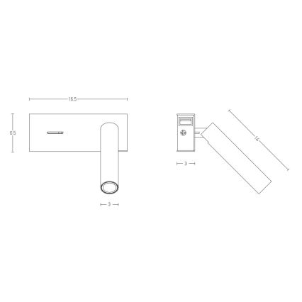 Zambelis H74 - LED Аплик LED/3W/230V USB бял