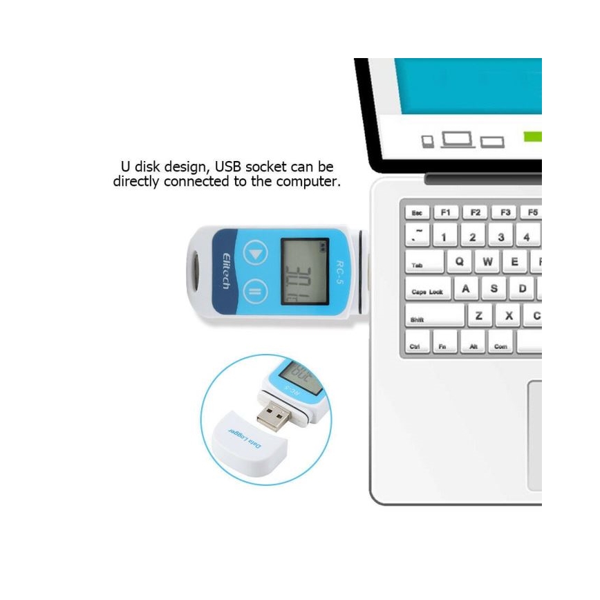 Записващ термометър USB/1xCR2032 IP67