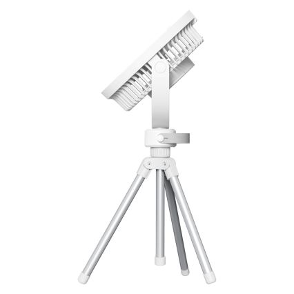 Зареждащ се настолен вентилатор с LED осветление 8W/3,7V 2400 mAh бял