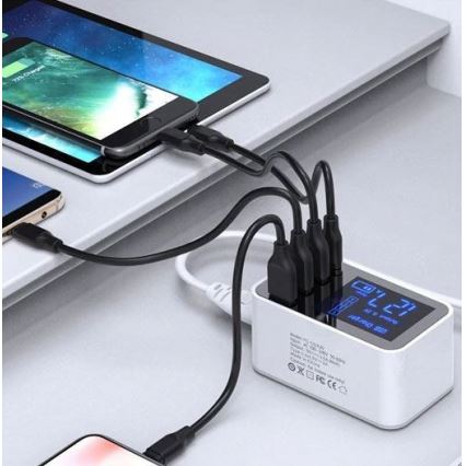 Зареждаща станция 3xUSB A + 1xUSB C