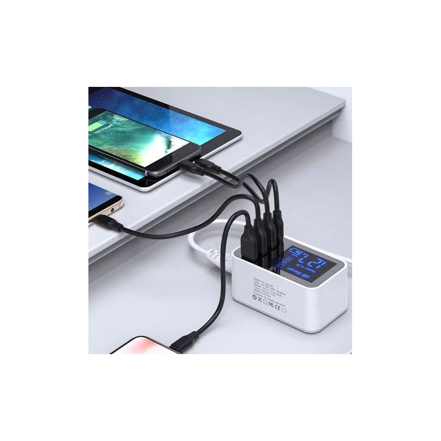 Зареждаща станция 3xUSB A + 1xUSB C