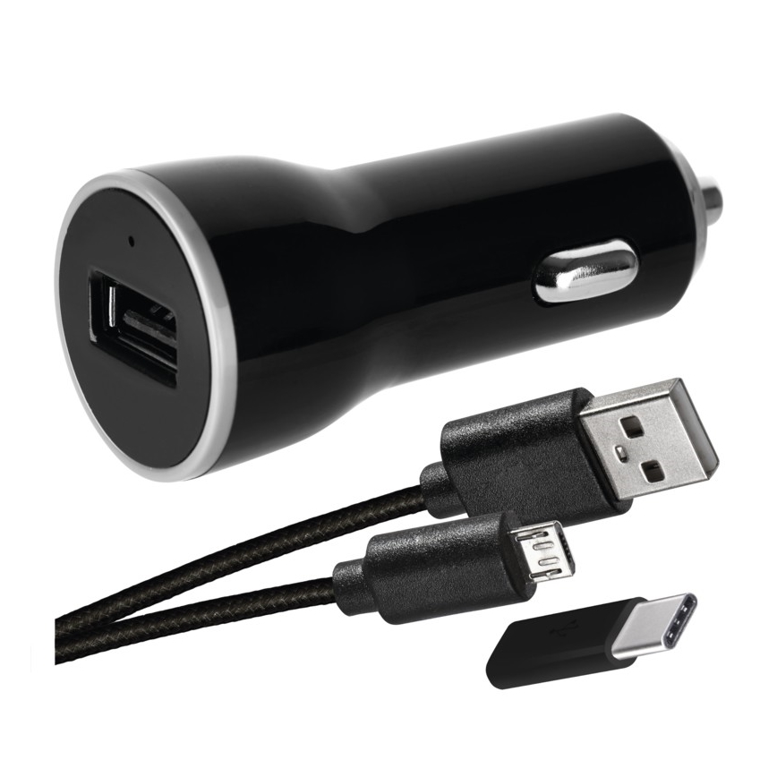 Зарядно у-во за кола 2,1A + micro USB кабел