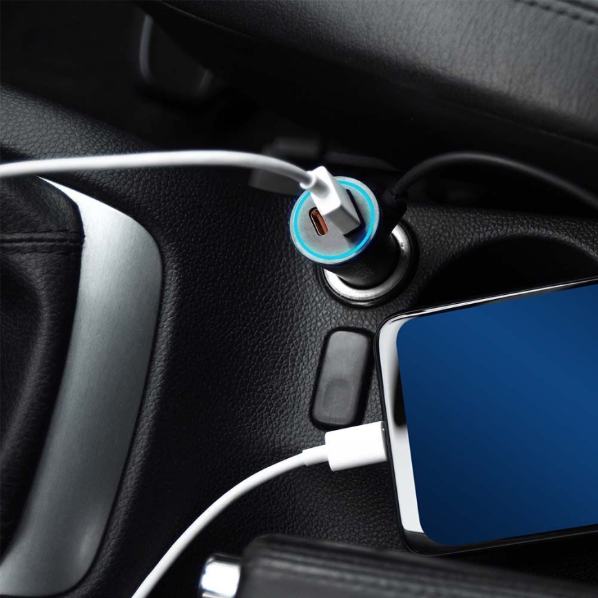 Зарядно за автомобил Power Delivery 20W 12-24V/3A USB/C черно