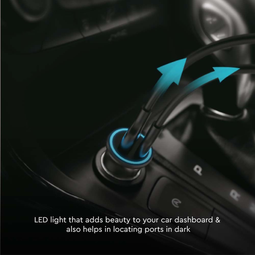 Зарядно за автомобил Power Delivery 20W 12-24V/3A USB/C черно