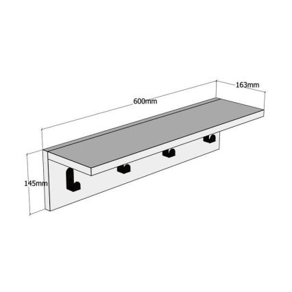 Закачалка AYLA 14x60 cм антрацит