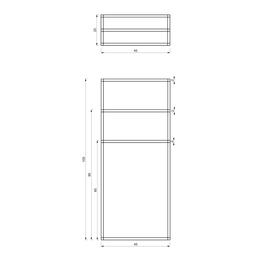 Закачалка за кърпа 105x45 см черна