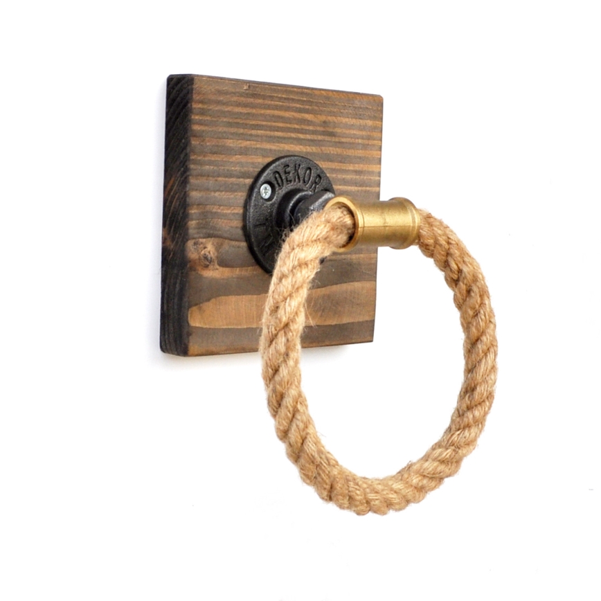 Закачалка за кърпа BORURAF 14x14 cм кафява