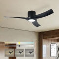 ZEVENTI - Димируем таванен вентилатор ORBITO LED/24W/230V 3000/4000/6000K Wi-Fi Tuya черен + дистанционно управление