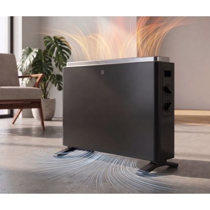 ZEVENTI - Електрически директен нагревател/конвектор 800/1200/2000W/230V черен