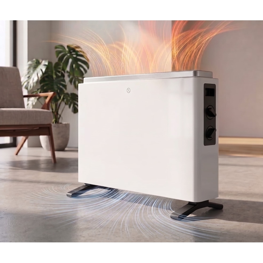 ZEVENTI - Електрически нагревател/конвектор 800/1200/2000W/230V бял