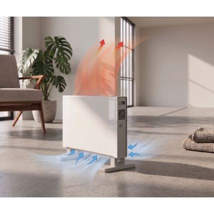 ZEVENTI - Електрически нагревател/конвектор с LCD дисплей  1250/2000W/230V бял + дистанционно управление