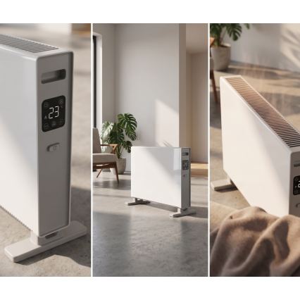 ZEVENTI - Електрически нагревател/конвектор с LCD дисплей  1250/2000W/230V бял + дистанционно управление