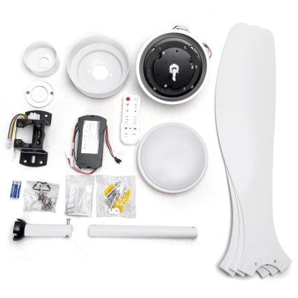 ZEVENTI - LED димируем таванен вентилатор ULUWATU LED/20W/230V 2700-6500K 132cm бял + дистанционно управление