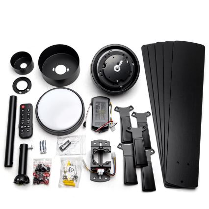 ZEVENTI - LED димируем таванен вентилатор WAIKIKI LED/20W/230V 2700-6500K 132 cm черен + дистанционно управление