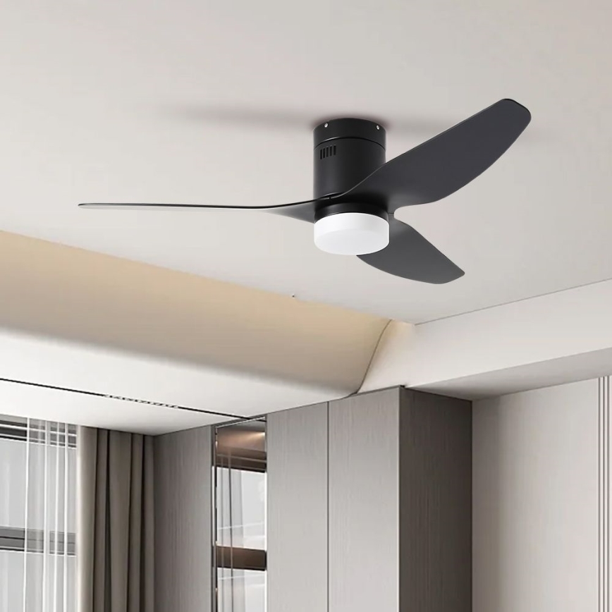ZEVENTI - LED Димируем таванен вентилатор PADUA LED/18W/230V 3000-6000K Wi-Fi Tuya черен + дистанционно управление
