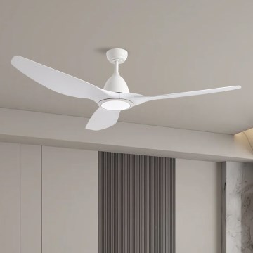ZEVENTI - LED Димируем таванен вентилатор URBINO LED/20W/230V 3000-6000K Wi-Fi Tuya бял + дистанционно управление