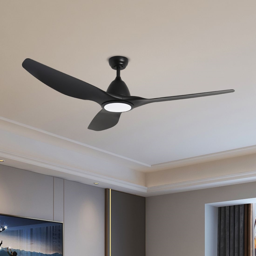 ZEVENTI - LED Димируем таванен вентилатор URBINO LED/20W/230V 3000-6000K Wi-Fi Tuya черен + дистанционно управление