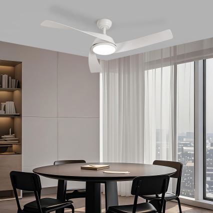 ZEVENTI - LED димируем таванен вентилатор AERYS LED/24W/230V 3000/4000/6000K Wi-Fi Tuya бял + дистанционно управление