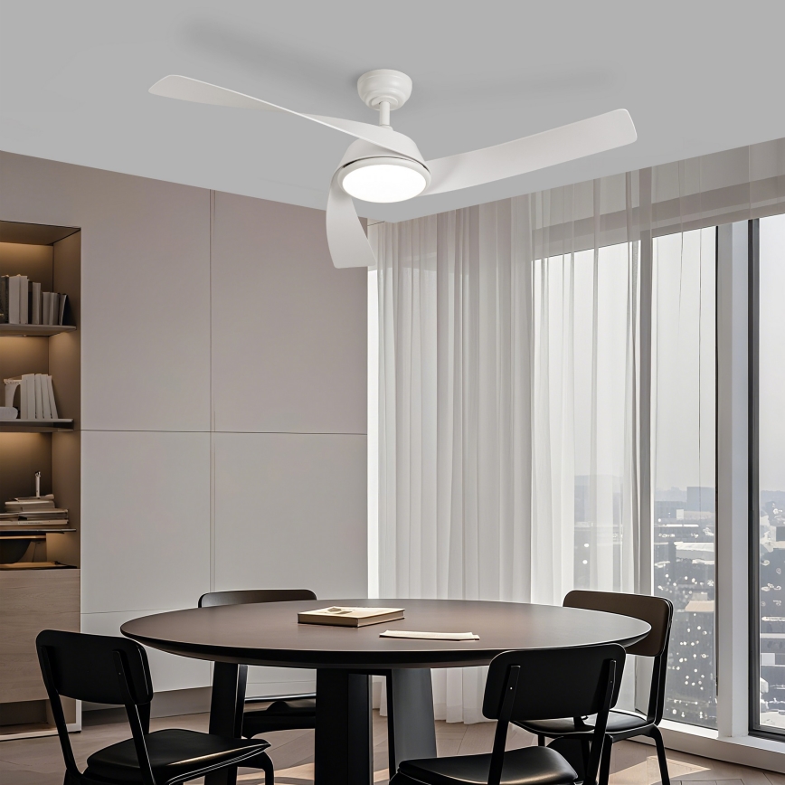 ZEVENTI - LED димируем таванен вентилатор AERYS LED/24W/230V 3000/4000/6000K Wi-Fi Tuya бял + дистанционно управление