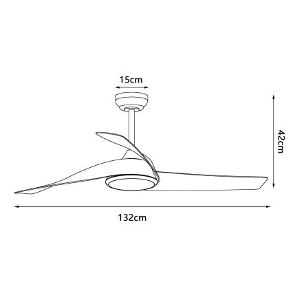 ZEVENTI - Димируем LED таванен вентилатор AERYS LED/24W/230V 3000/4000/6000K Wi-Fi Tuya бял/дъб + дистанционно управление