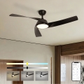 ZEVENTI - LED таванен вентилатор AERYS с възможност за димиране LED/24W/230V 3000/4000/6000K Wi-Fi Tuya черен + дистанционно управление
