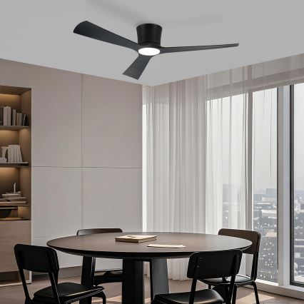 ZEVENTI - LED димируем таванен вентилатор AUREX LED/24W/230V 3000/4000/6000K Wi-Fi Tuya черен + дистанционно управление